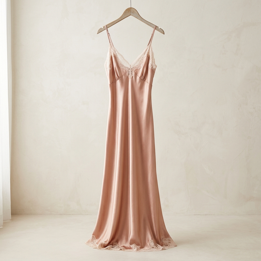Rose Gold Silk Slip Dress